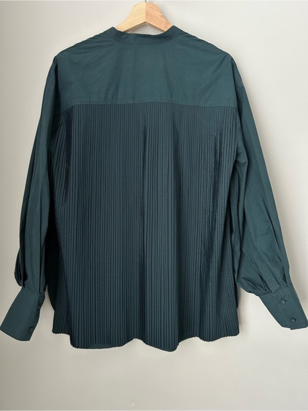 COS Collarless Pleated Panel Shirt